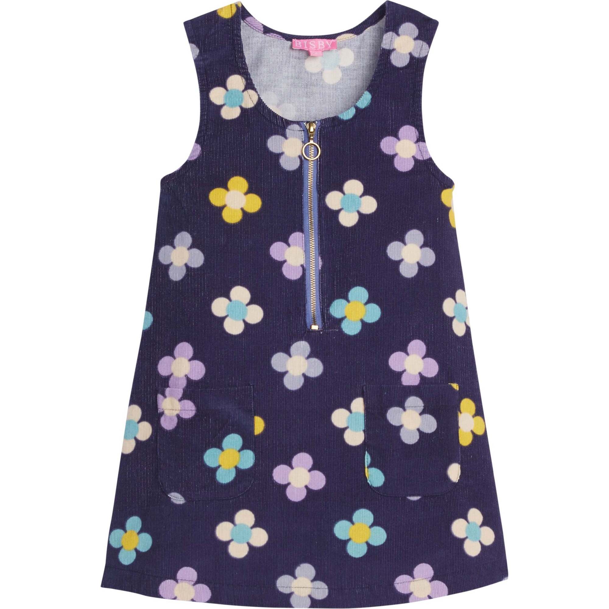 Retro Floral Print Sleeveless Half-Zip Jumper, Flower Power - Sweatshirts - 1