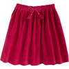 Velvet Elastic Waist Drawstring Pull-On Circle Skirt, Cranberry - Skirts - 1 - thumbnail