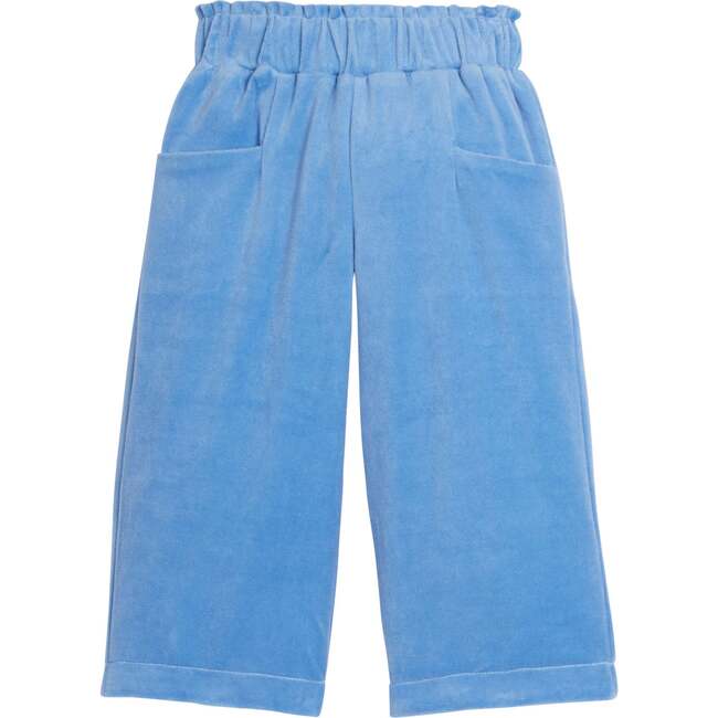 Palazzo Elastic Waist Front Pocket Crop Pants, French Blue