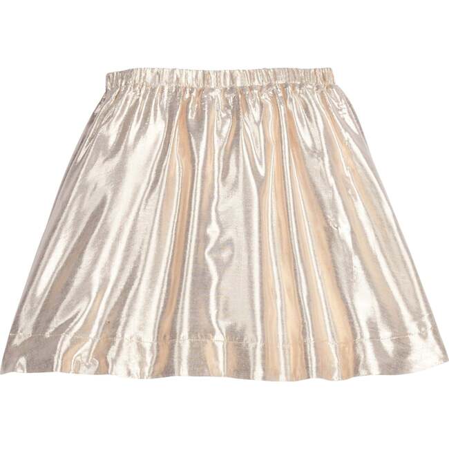 Metallic Elastic Waist Pull-On Circle Skirt, Gilt