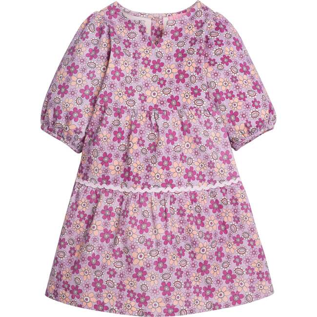 Madaket Ric Rac Bottom Short Sleeve Tiered Dress, Petal