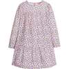 Lisle Woven Long Sleeve Gathered Skirt Dress, Vienna Violets - Dresses - 1 - thumbnail