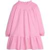 Jody Ruffle Neck Long Sleeve Knit A-Line Dress, Pink Stripe - Dresses - 1 - thumbnail