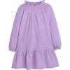 Jody Ruffle Neck Long Sleeve Knit A-Line Dress, Purple Stripe - Dresses - 1 - thumbnail