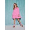 Jody Ruffle Neck Long Sleeve Knit A-Line Dress, Pink Stripe - Dresses - 2