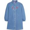 Jen Embroidered Ruffle Collar Long Sleeve Button Dress, Chambray & Thistle - Dresses - 1 - thumbnail