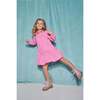 Jody Ruffle Neck Long Sleeve Knit A-Line Dress, Pink Stripe - Dresses - 3