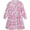 Embry Ruffle Neck Long Sleeve Button Dress, Soho Floral Pink - Dresses - 1 - thumbnail