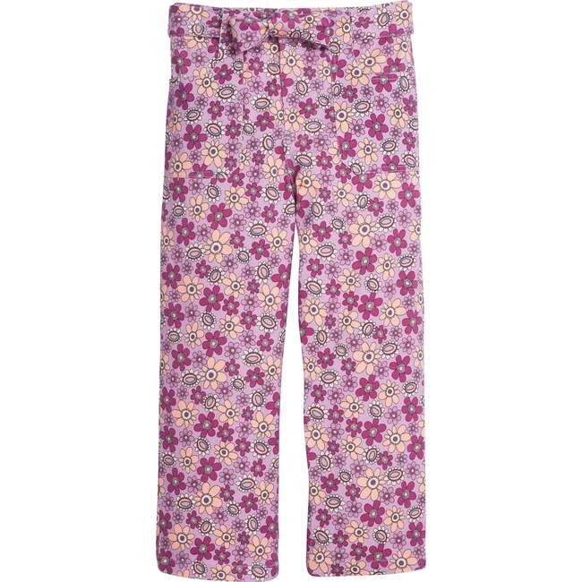 Claiborne Print Bow Waist Wide-Leg Pocket Pant, Petal