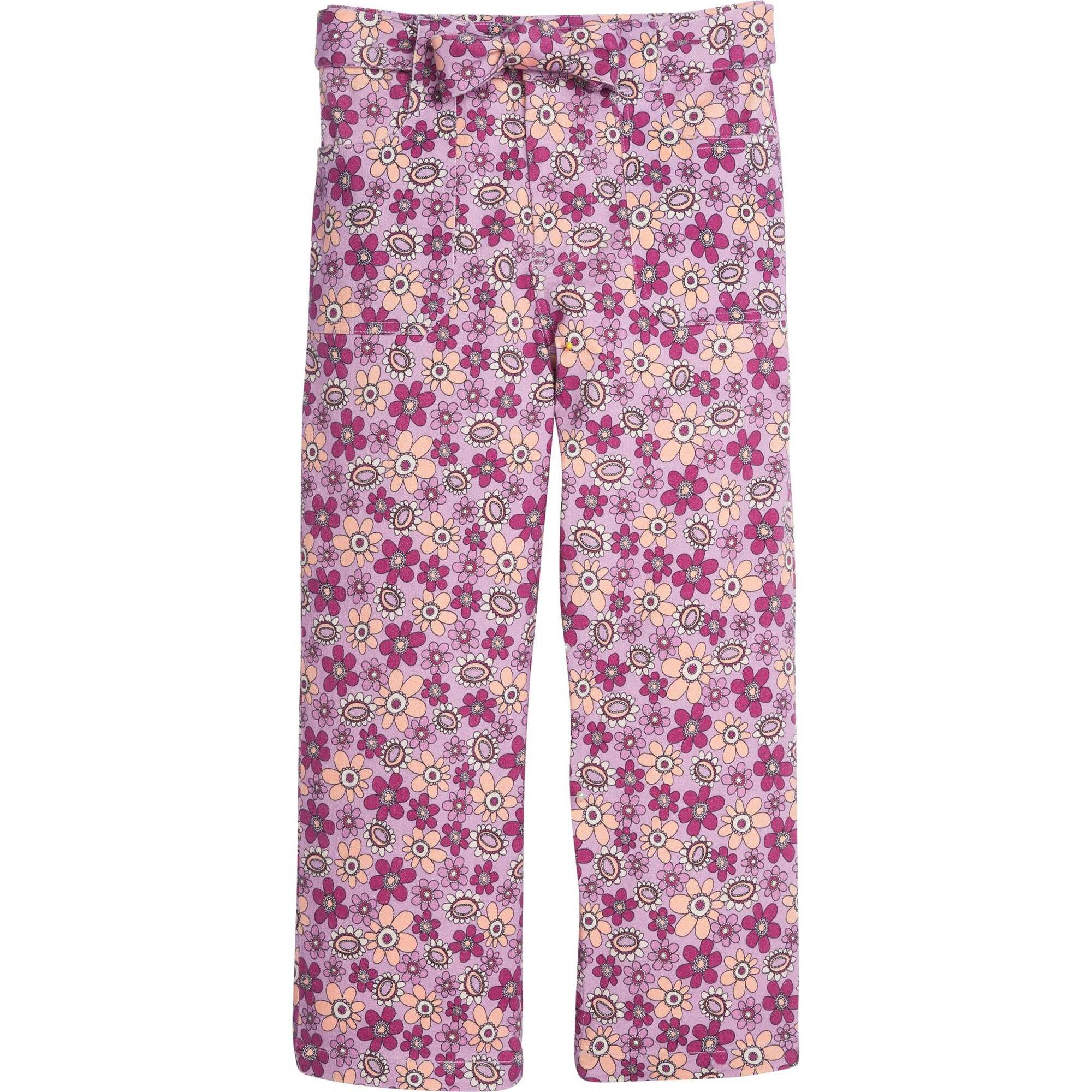 Claiborne Print Bow Waist Wide-Leg Pocket Pant, Petal - Pants - 1