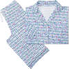 Ginger Jars Women's Button Front Long Pajama Set, Blue - Pajamas - 1 - thumbnail