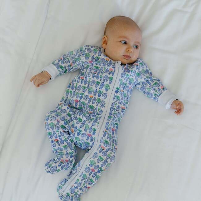 Ginger Jars Zip Baby Footie, Blue - Footie Pajamas - 2