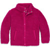 Teddy Fleece Jacket, Raspberry - Jackets - 1 - thumbnail