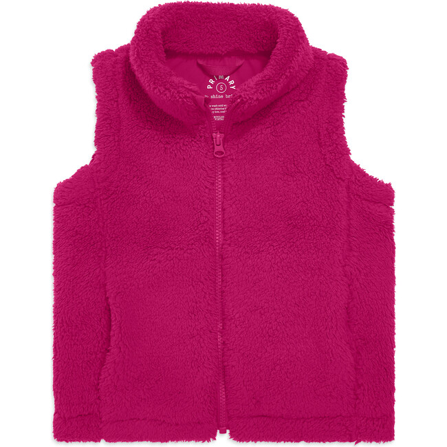 Teddy Fleece Vest, Raspberry