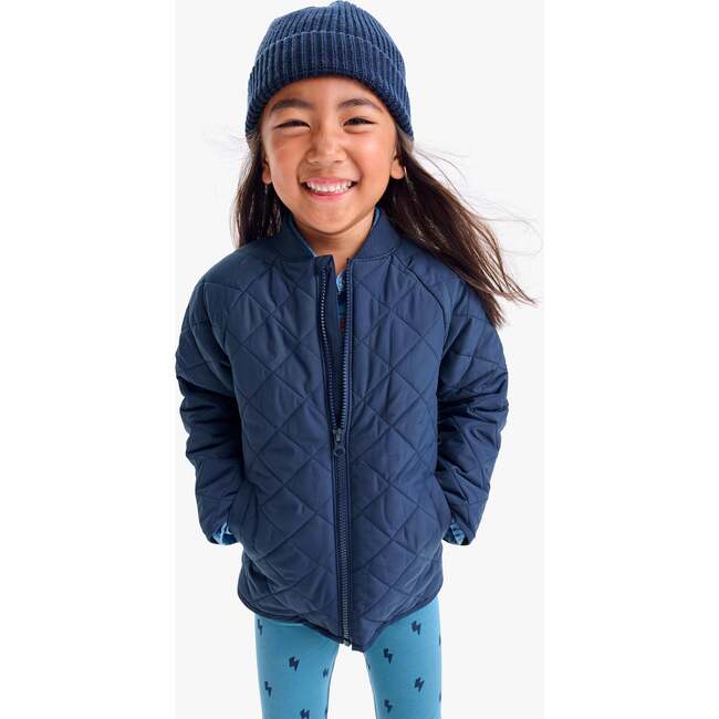 Quilted Lightweight Puffer Jacket, Navy - Jackets - 2