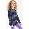 Long Sleeve Legging Tee In Rainbow Stripe, Navy Mini Rainbow Stripe - T-Shirts - 2