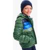 Kids Puffer Jacket In Rainbow Stripe, Evergreen Placed Stripe - Jackets - 2