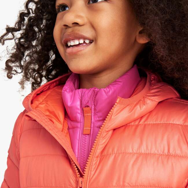 Kids Lightweight Puffer Jacket, Clementine - Jackets - 2