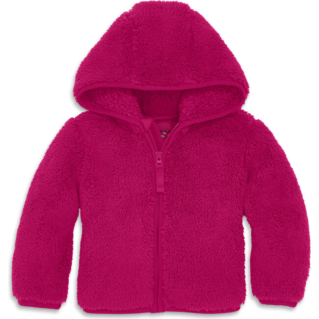 Baby Teddy Fleece Jacket, Raspberry