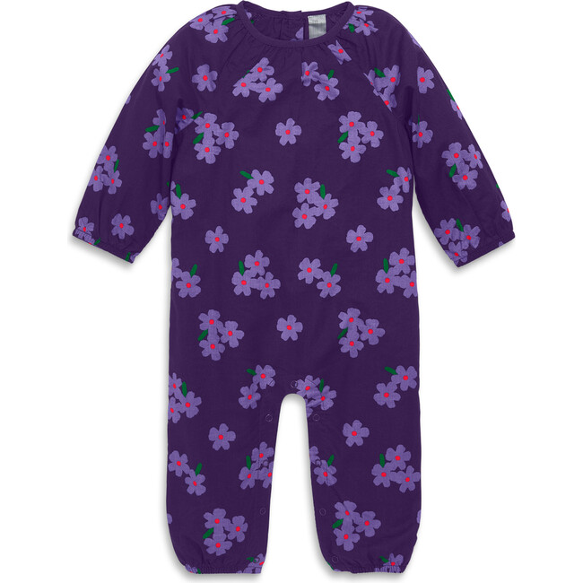 Baby Bubble Romper In Violets, Grape Violets