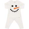 Snowman Face Applique L/S 2pc Set, Cream - Mixed Apparel Set - 1 - thumbnail