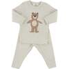 Shaggy Bear Applique L/S 2pc Set, Oatmeal Heather - Mixed Apparel Set - 1 - thumbnail