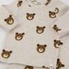 Teddy Bear Face Print L/S 2pc Set, Malt - Mixed Apparel Set - 2