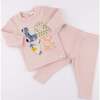 Quilted LOVE Stacked Applique L/S 2pc Set, Dusty Pink - Mixed Apparel Set - 3