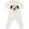 Puppy Face Applique L/S 2pc Set, Cream - Mixed Apparel Set - 1 - thumbnail