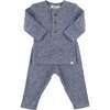 Mini Honeycomb Henley Elbow Patch 2pc Set, Denim - Mixed Apparel Set - 1 - thumbnail