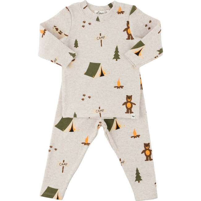 Camping Print L/S 2pc Set, Malt