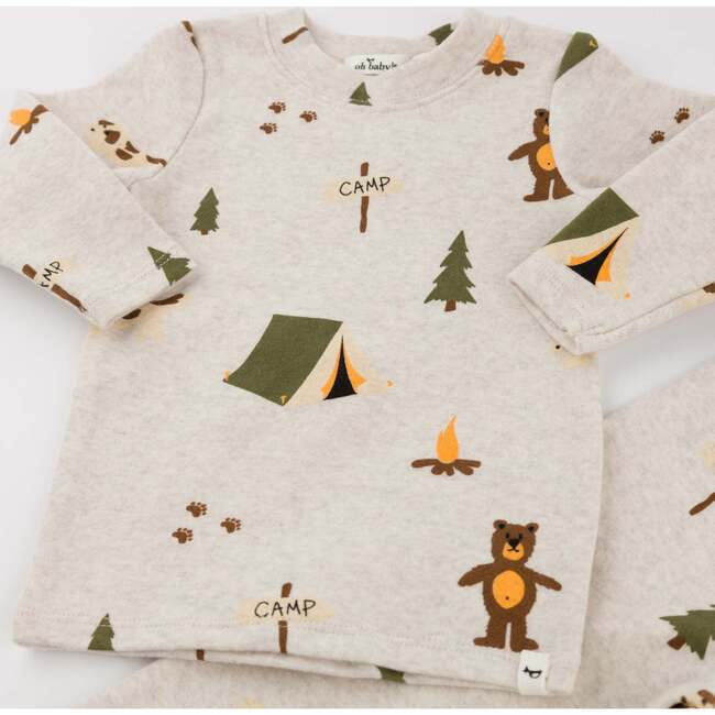 Camping Print L/S 2pc Set, Malt - Mixed Apparel Set - 2