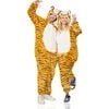 Adult Tiger Hooded Jumpsuit - Costumes - 1 - thumbnail