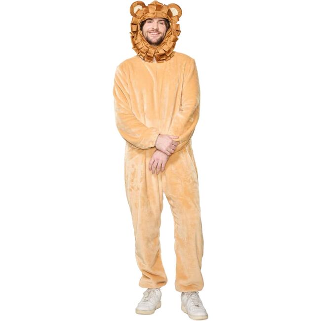 Adult Cuddly Lion Hooded Jumpsuit