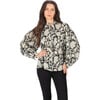 Women's Sam Print Buttoned High Neck Long Puff Sleeve Top, Onyx - Shirts - 1 - thumbnail