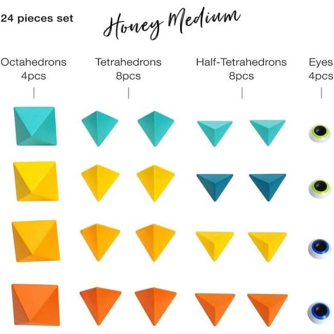 Trido Magnetic Art -Honey 24 piece Set - Medium - Building Sets - 3
