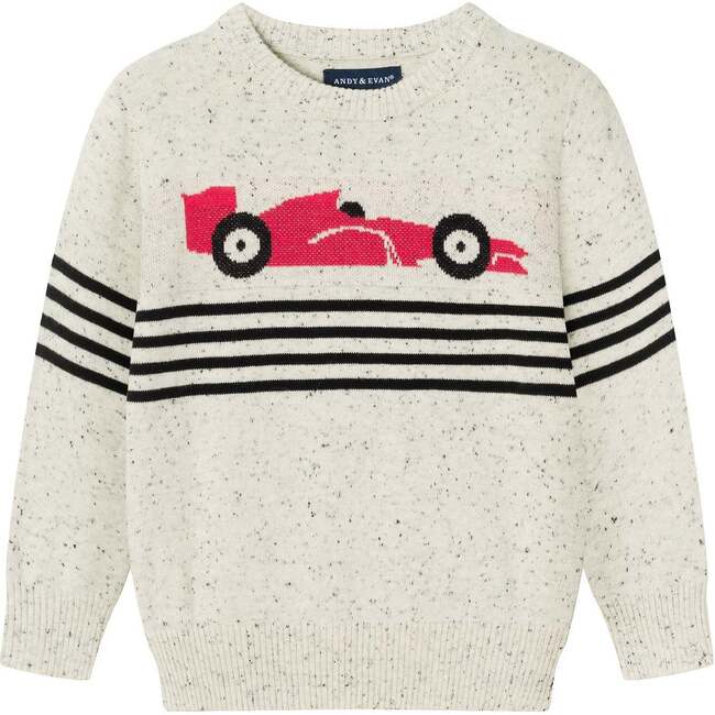 Kids Racecar Sweater, Oatmeal