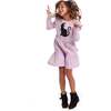 Kids Purple Jersey Dress, Black Cat - Dresses - 3