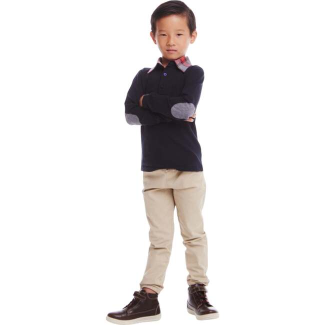 Kids Polo & Cognac Cord Pants Set, Navy Holiday - Mixed Apparel Set - 3