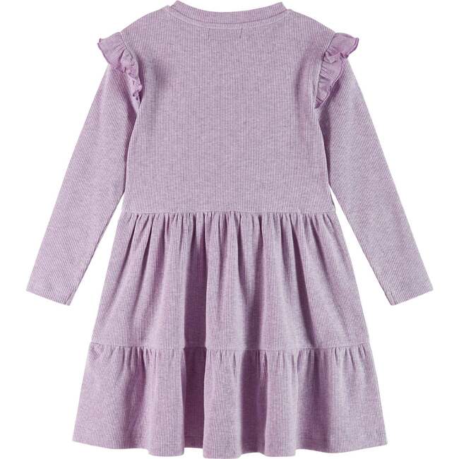 Kids Purple Jersey Dress, Black Cat - Dresses - 5