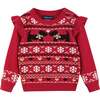 Kids Red Fair Isle Sweater& Glitter Legging Set, Festive Dogs - Mixed Apparel Set - 6