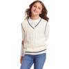 Kids Oversized Cable Knit Sweater Vest, Cream - Mixed Apparel Set - 3