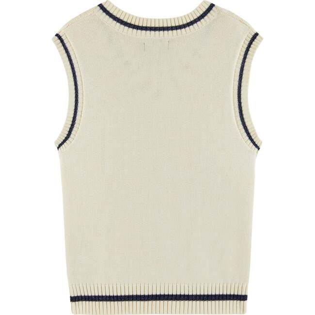 Kids Oversized Cable Knit Sweater Vest, Cream - Mixed Apparel Set - 5