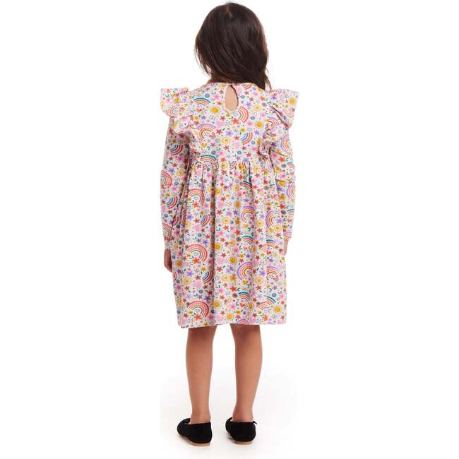 Kids Oatmeal Heather Printed Jersey Dress, Floral Hearts - Dresses - 4