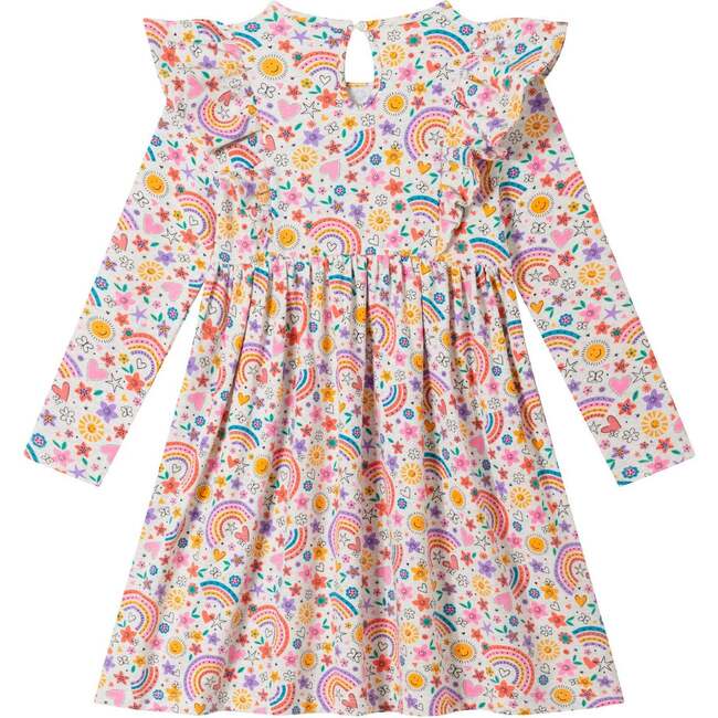 Kids Oatmeal Heather Printed Jersey Dress, Floral Hearts - Dresses - 5