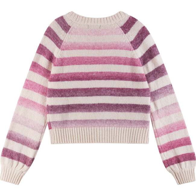 Kids Oatmeal/Purple Ombre Stripe Cardigan - Cardigans - 4