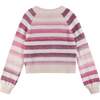 Kids Oatmeal/Purple Ombre Stripe Cardigan - Cardigans - 4