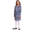 Kids Lurex Tiered Dress, Periwinkle Velvet - Dresses - 3