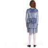 Kids Lurex Tiered Dress, Periwinkle Velvet - Dresses - 4