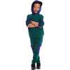 Kids Navy & Green Color Blocked Terry Hoodie & Pant Set - Mixed Apparel Set - 3